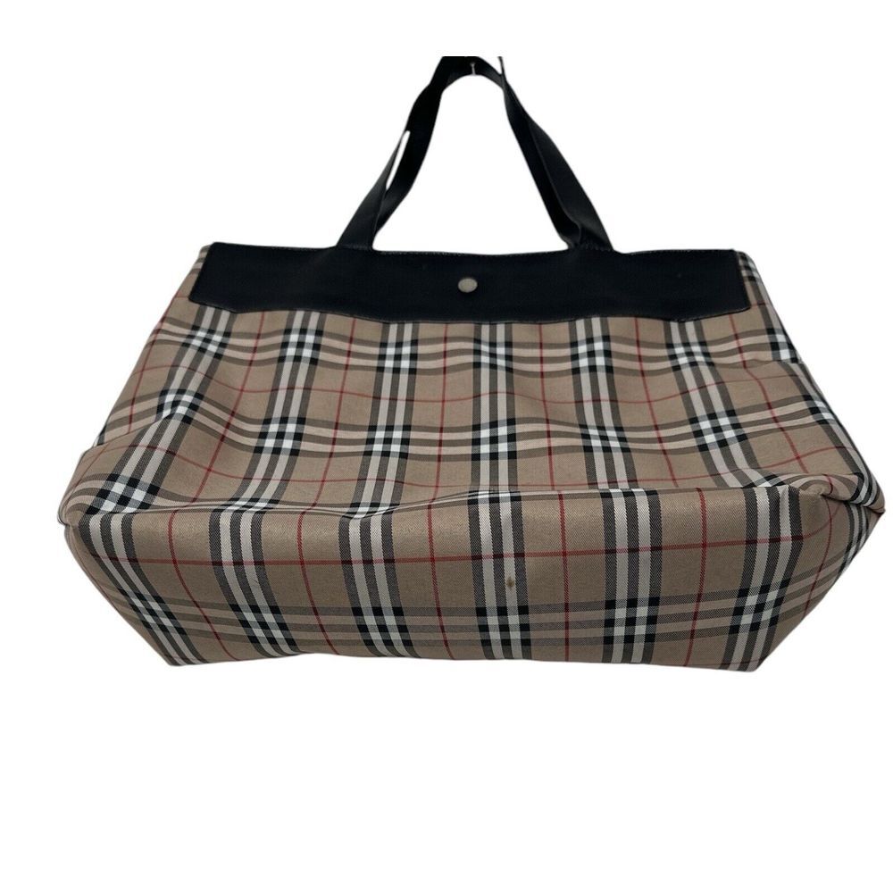 Authentic BURBERRY Nova Check Shoulder Tote Bag Canvas Leather Beige - Picture 6 of 12